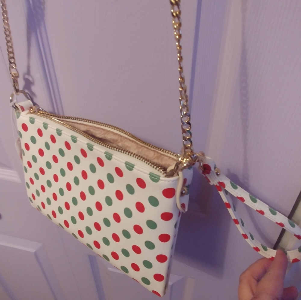 Purse with Christmas polka dots